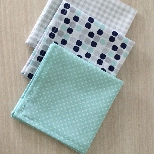 Lot de 3 mouchoirs lavables en tissus