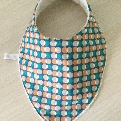 Bavoir bandana personnalisable motifs pois / cercles géométriques 0/9 mois