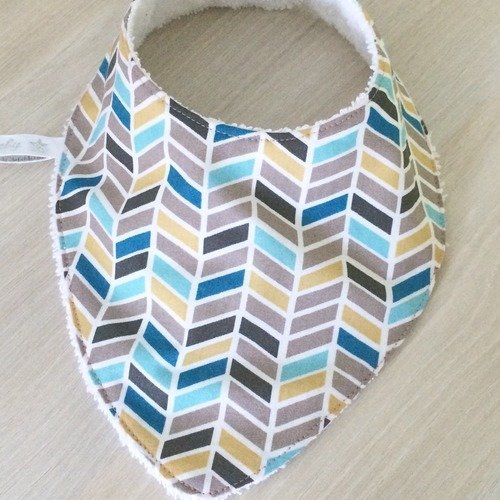 Bavoir bandana personnalisable motifs géométriques 0/9 mois