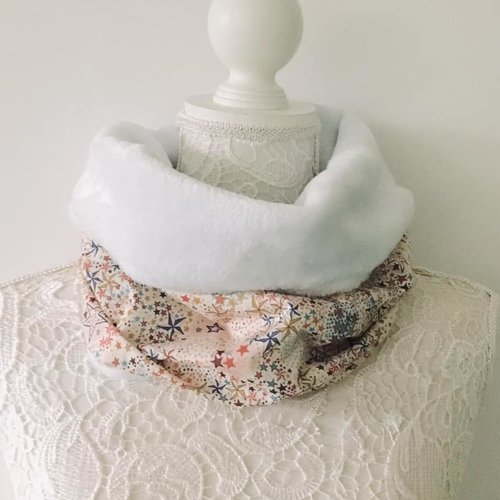 Snood /tour de cou mixte en liberty et polaire