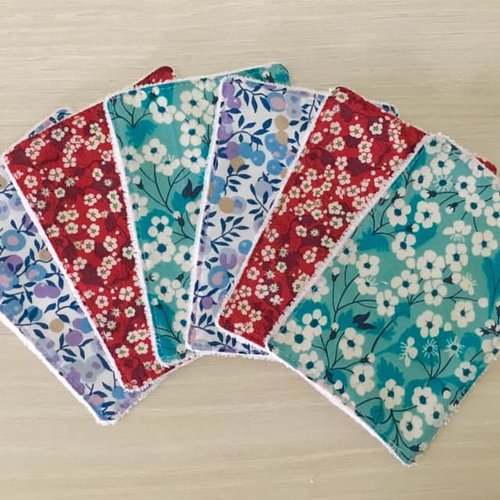 Lingettes démaquillantes lavables en tencel d'eucalyptus et liberty