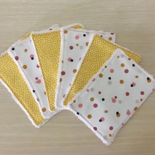 Lingettes lavables en douillette éponge et tissus assortis