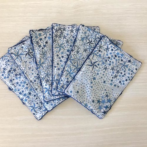 Lingettes démaquillantes lavables en polaire et liberty