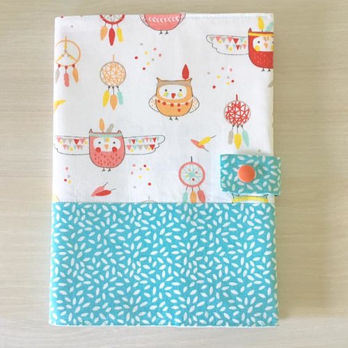 Protège carnet de santé personnalisable hiboux indiens