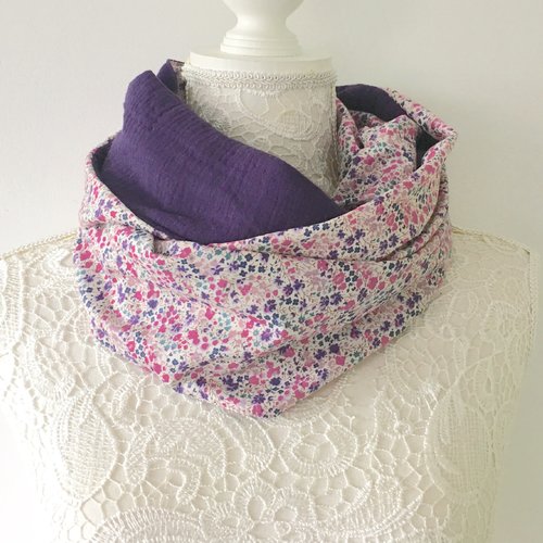 Foulard snood / tour de cou femme en liberty 