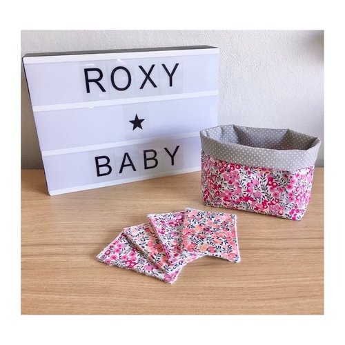 Ensemble lingettes lavable et pochon de rangement liberty