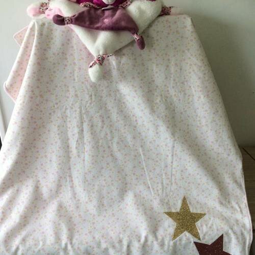 Couverture bébé personnalisable toute douce en tissu minkee étoile 