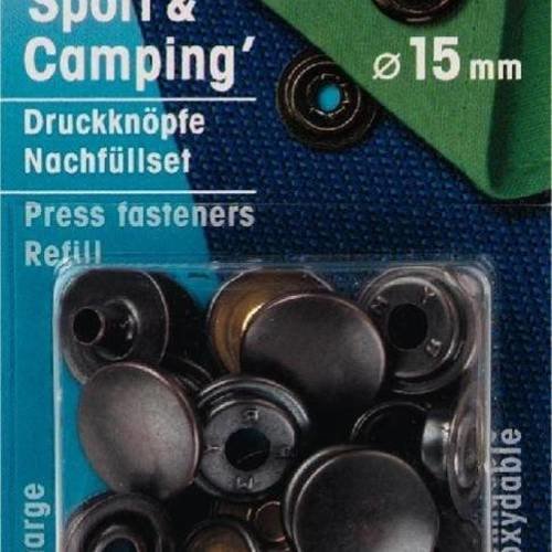 Boutons pression sport camping Noir 15 mm Prym 390200