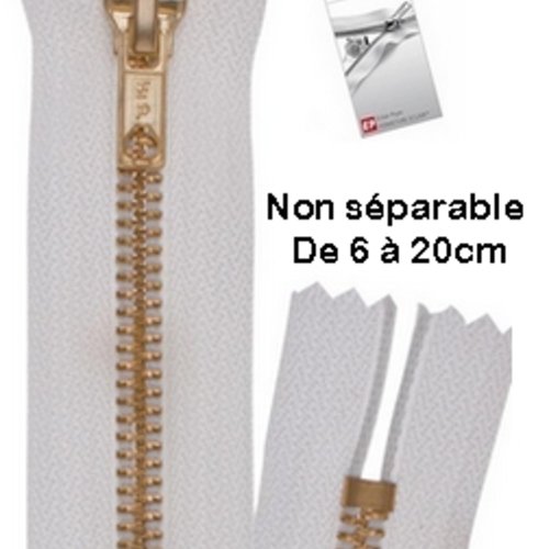 Fermeture eclair métal blanche 10cm non séparable pour jean's de la marque eclair prym z14