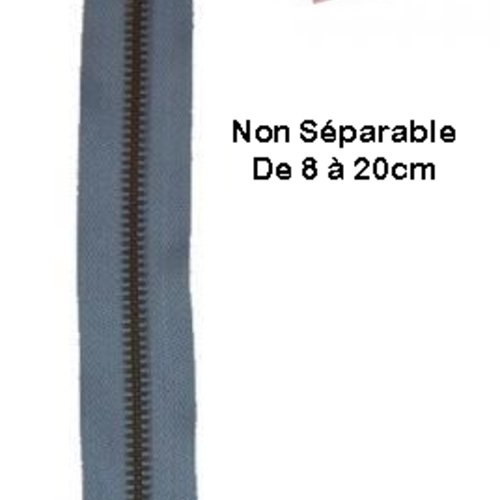 Fermeture eclair métal grise 20cm non séparable pour jean's de la marque eclair prym z 14