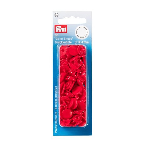 30 boutons pression prym rouge rond color snaps 393 138