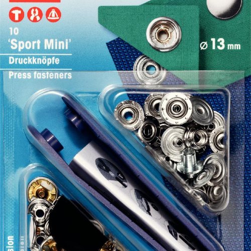 Bouton pression sport mini 13mm argenté prym 390501