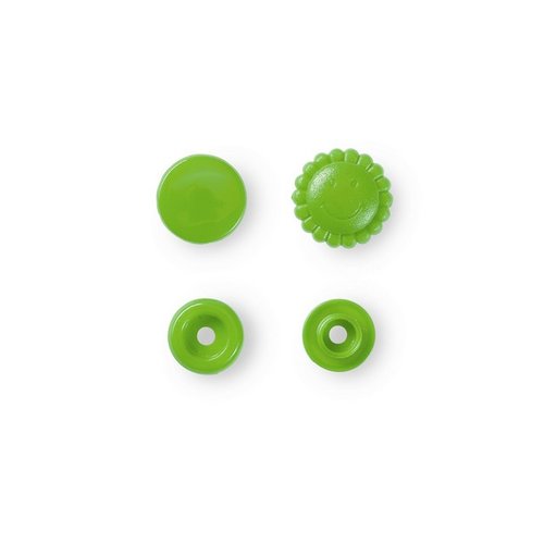 30 boutons pression color snaps prym fleur vert  393 444