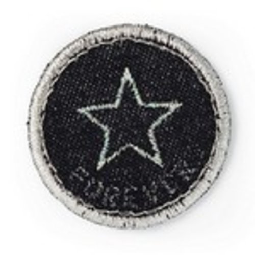 Motif thermocollant jeanslabel, noir, rond, étoile prym 925631