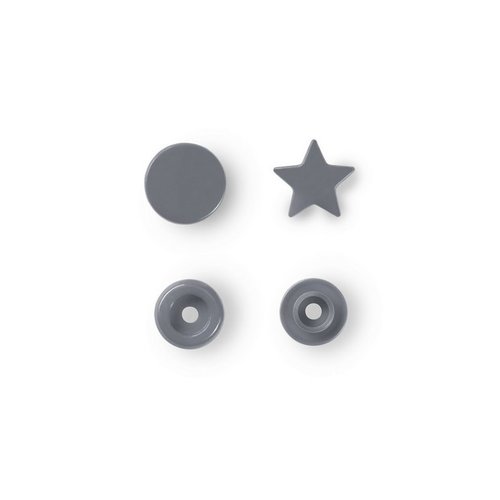 30 boutons pression plastiques prym étoile gris argenté color snaps 393245
