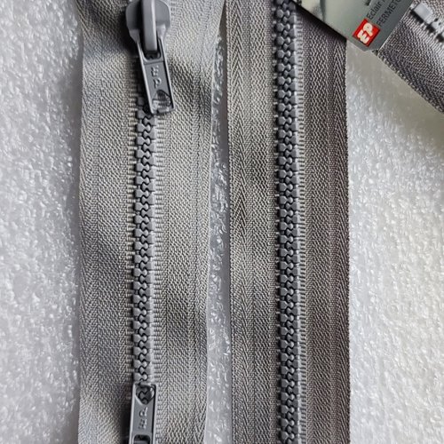 Fermeture eclair double curseur séparable gris 65cm eclair-prestil z68