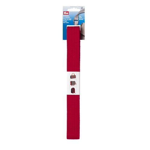 Sangle coton rouge - coupon de 3m - prym 965186
