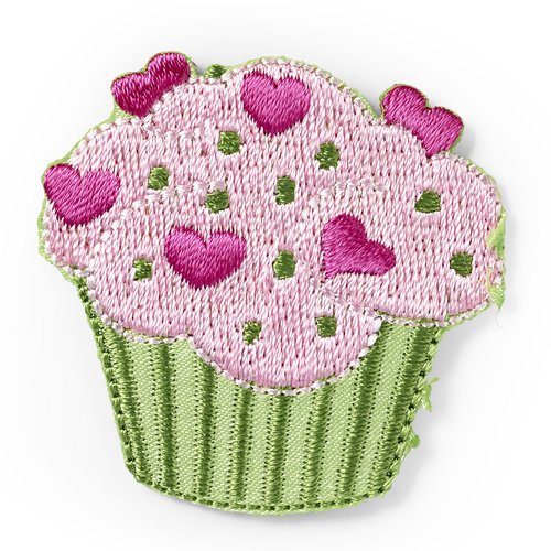 Motif thermocollant cupcake rose et vert prym 924230