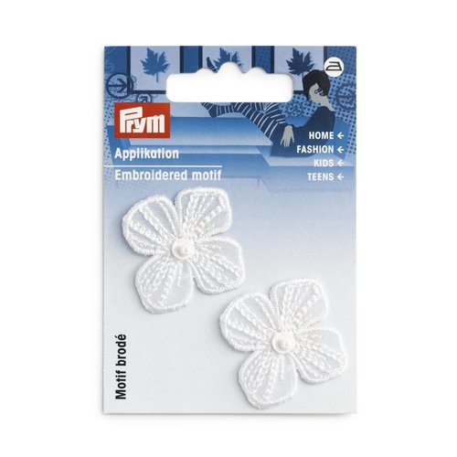 Motif thermocollant fleurs blanches prym 926701