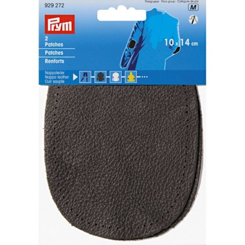 Renforts coudes cuir 10x14cm bruns foncés à coudre prym 929272