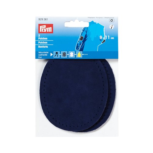 Renforts coudes cuir velours 9x11cm bleus marines à coudre prym 929361