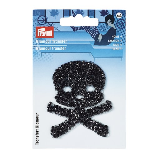 Motif thermocollant transfert glamour, crâne noir prym 926629