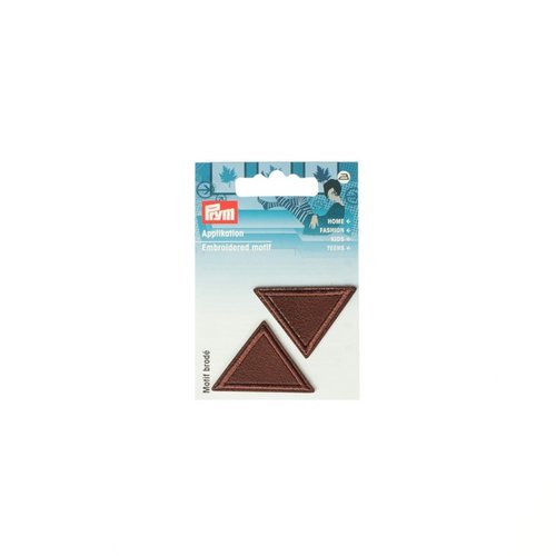 Motif thermocollant triangle imitation cuir marron prym 925596