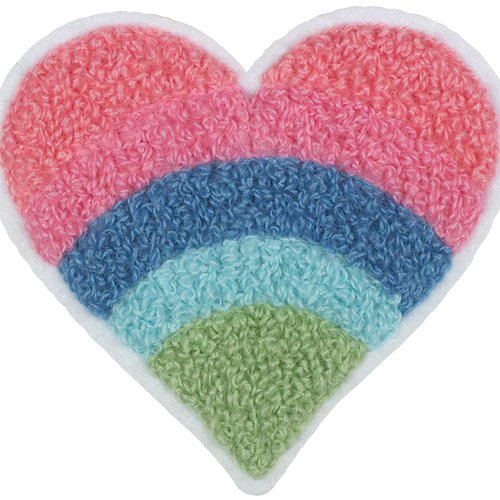 Motif thermocollant ou adhésif coeur arc en ciel prym 921552