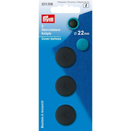 3 boutons à recouvrir de tissu, diamètre 22 mm - prym 323258