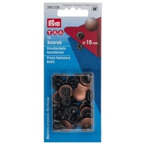 Bouton pression anorak cuivre antique 15mm recharge prym 390328