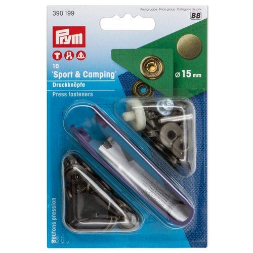 Boutons pression sport et camping métal laiton antique 15mm  prym 390199