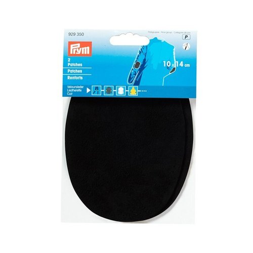 Renfort coude genou cuir 10x14cm noir thermocollant et/ou à coudre prym 929350