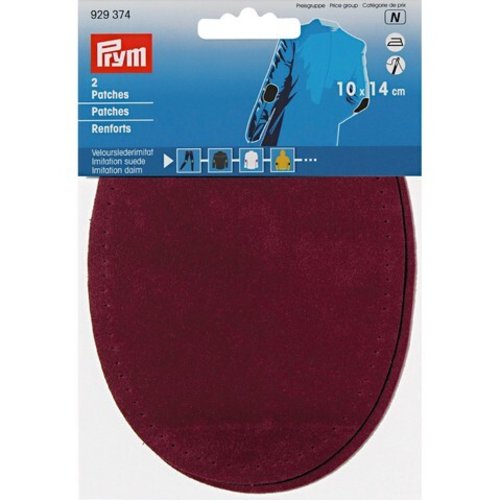 Renfort coude genou 10x14cm bordeaux thermocollants et/ou à coudre prym 929374