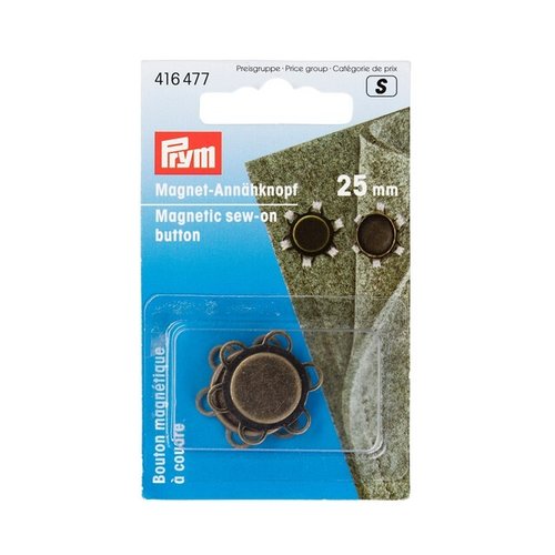 Bouton magnétique à coudre bronze 25mm prym 416477