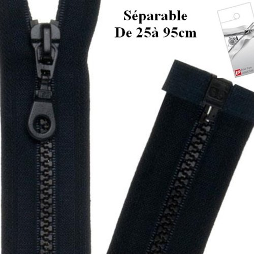 Fermeture eclair 90cm marine très foncé séparable pour blouson de la marque eclair-prestil z54.