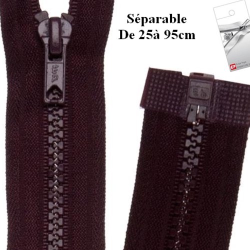 Fermeture eclair 40cm bordeaux pour blouson de la marque eclair-prestil z54.