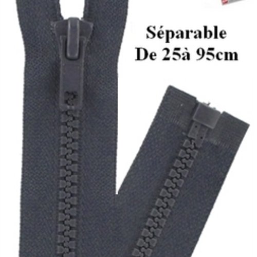 Fermeture eclair 90cm gris anthracite séparable pour blouson de la marque eclair-prestil z54.