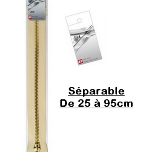 Fermeture eclair 25cm blanc cassé séparable pour blouson de la marque eclair-prestil z19