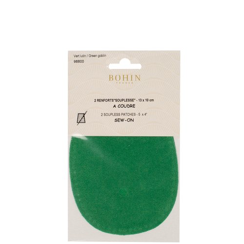Coude suédine à coudre vert lutin 13cm x 10cm bohin 98800