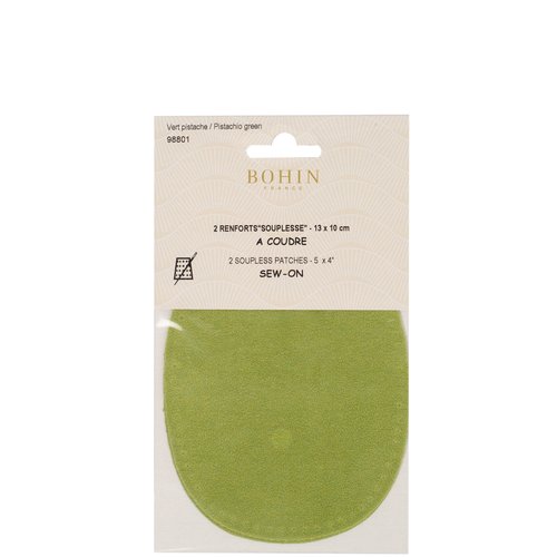 Coude suédine à coudre vert pistache 13cm x 10cm bohin 98801