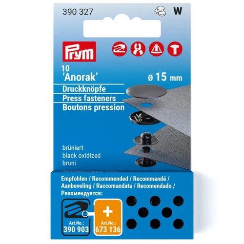 Bouton pression anorak bruni 15mm recharge prym 390327