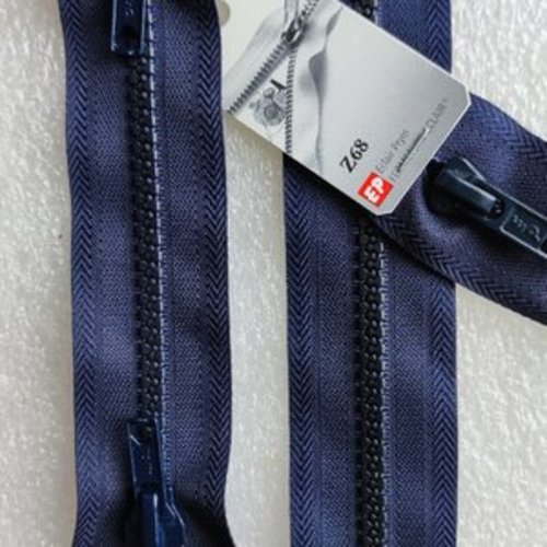 Fermeture eclair double curseur séparable bleu marine 70cm eclair-prestil z68