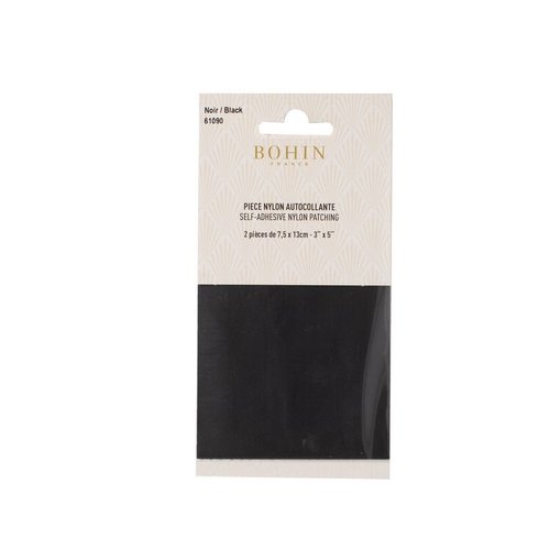 Pièce autocollante nylon noire 7,5x13cm bohin 61090