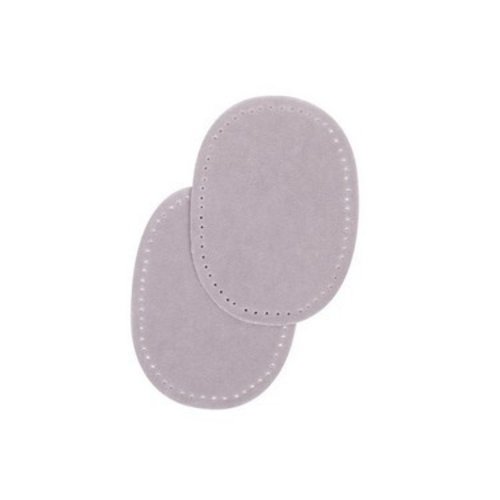Renforts coudes et genoux gris clair imitation daim à coudre petit modèle 8x10,5 cm bohin 98384
