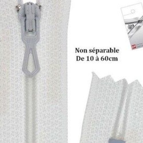 Fermeture eclair blanche 25cm non séparable z51 pour pantalon et jupe robe