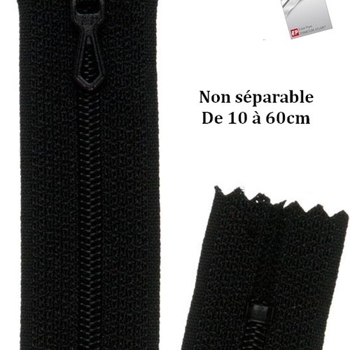 Fermeture eclair noire 10cm non séparable z51 pour pantalon et jupe