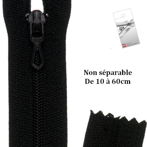 Fermeture eclair noire 12cm non séparable z51 pour pantalon et jupe