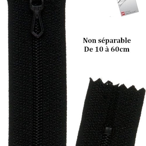 Fermeture eclair noire 18cm non séparable z51 pour pantalon et jupe