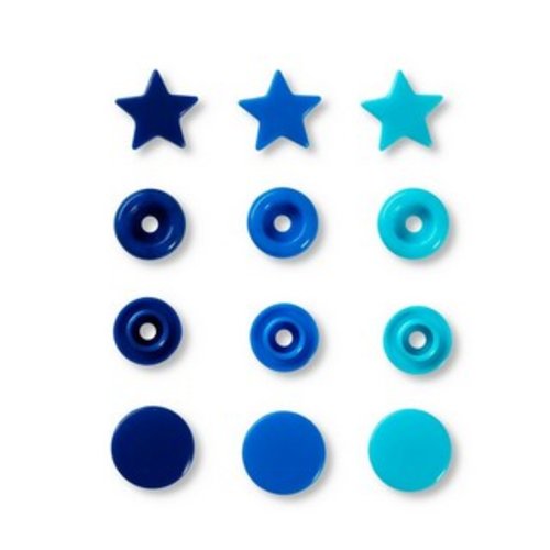 Boutons pression prym love assortiment d'etoiles bleu prym 393060