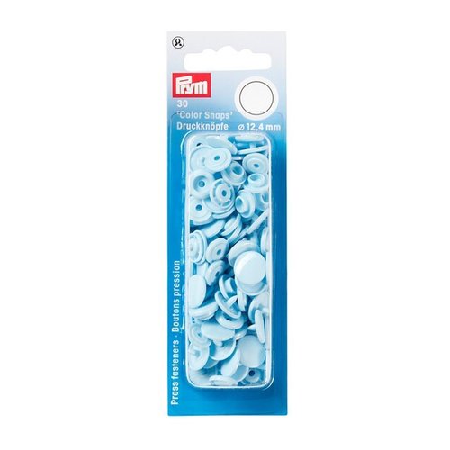 30 boutons pression prym rond bleu ciel color snaps prym 393120